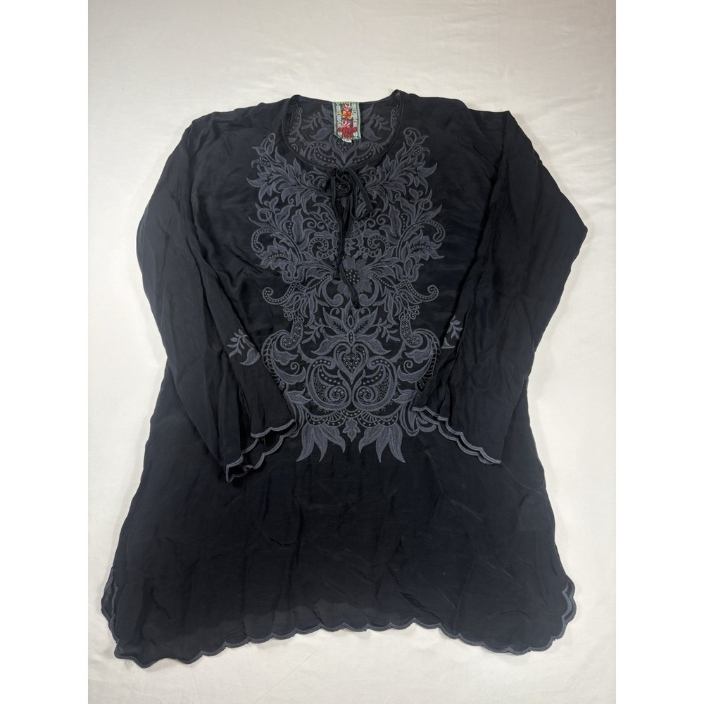 Johnny Was Boho Blouse Long Sleeve Embroidered Festive Women's Medium - Picture 1 of 10